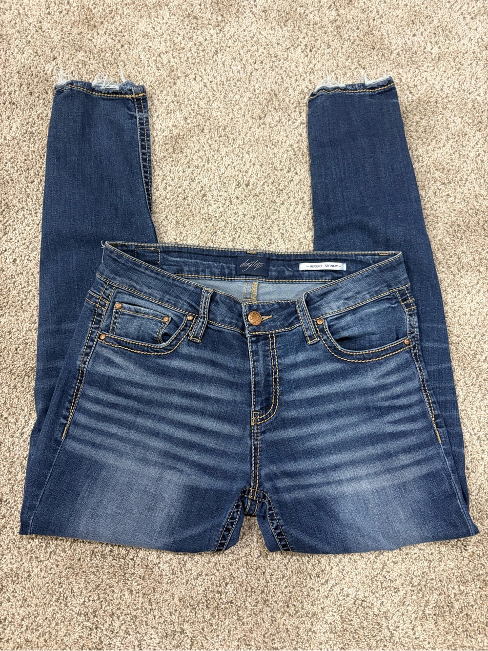 3 for $18 SALE Daytrip Blue Skinny Jeans with Faded Whiskering